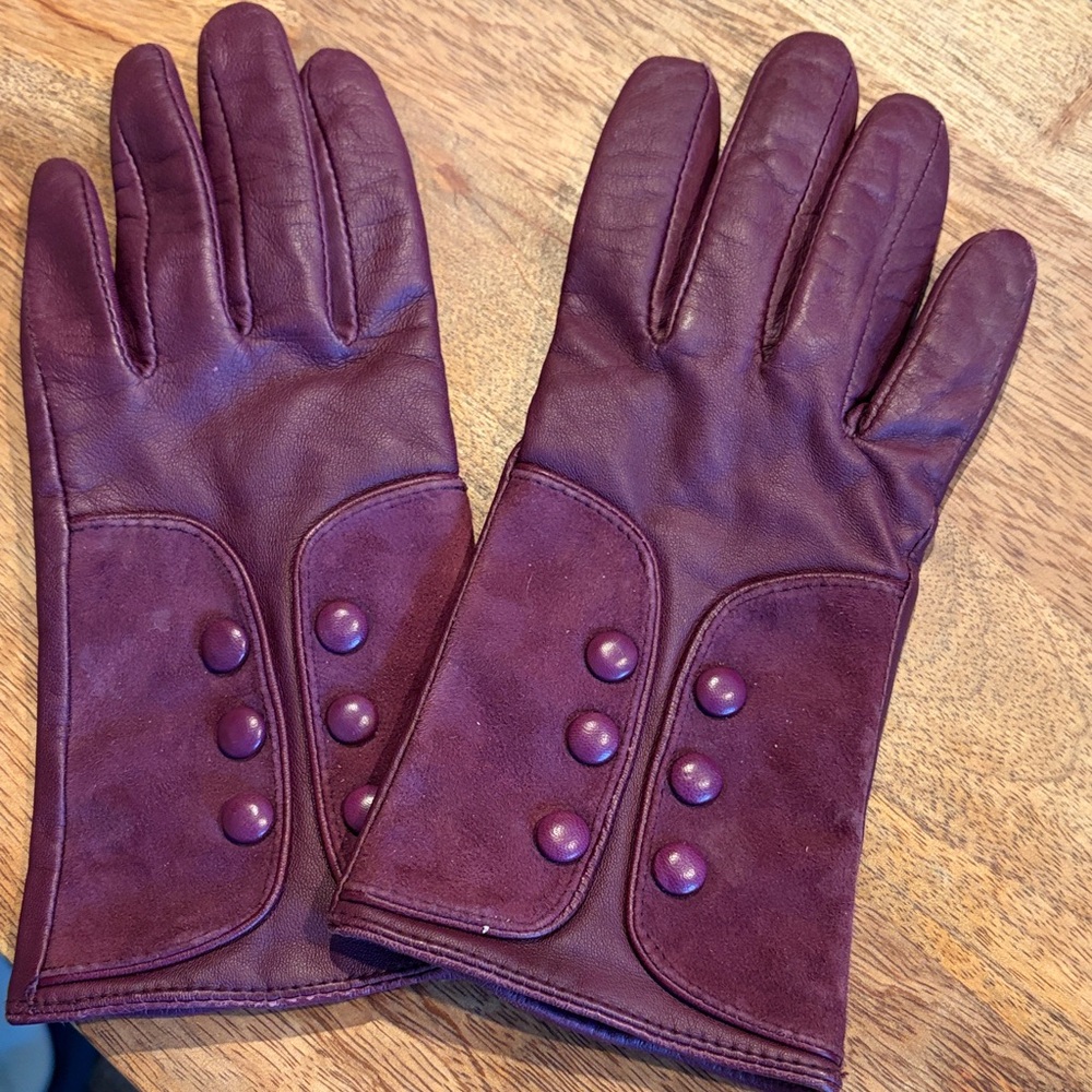 Mercer & Madison Deep Purple Leather Gloves